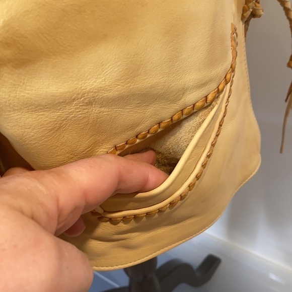 Vintage Size 6-8 Handmade Leather Butterscotch Western Jacket Coat with Fringe - Picture 14 of 16